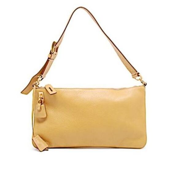 Vintage Authentic Prada Camel Leather Shoulder Bag - Picture 1 of 8